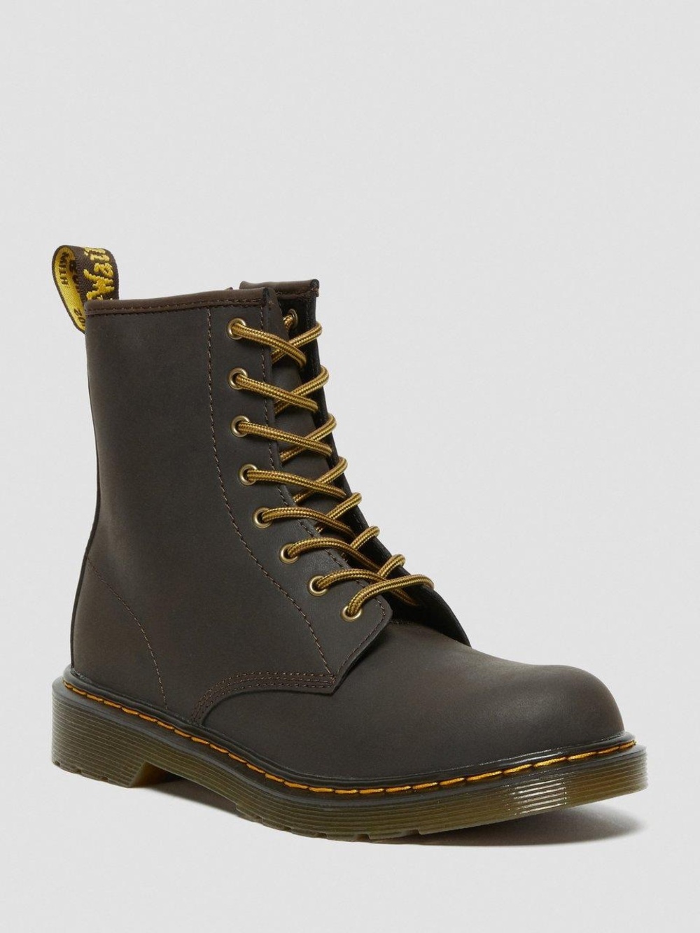 Dr. Martens Youth 1460 Wildhorse Leather Lace Up Boots Brown NWT Size 3